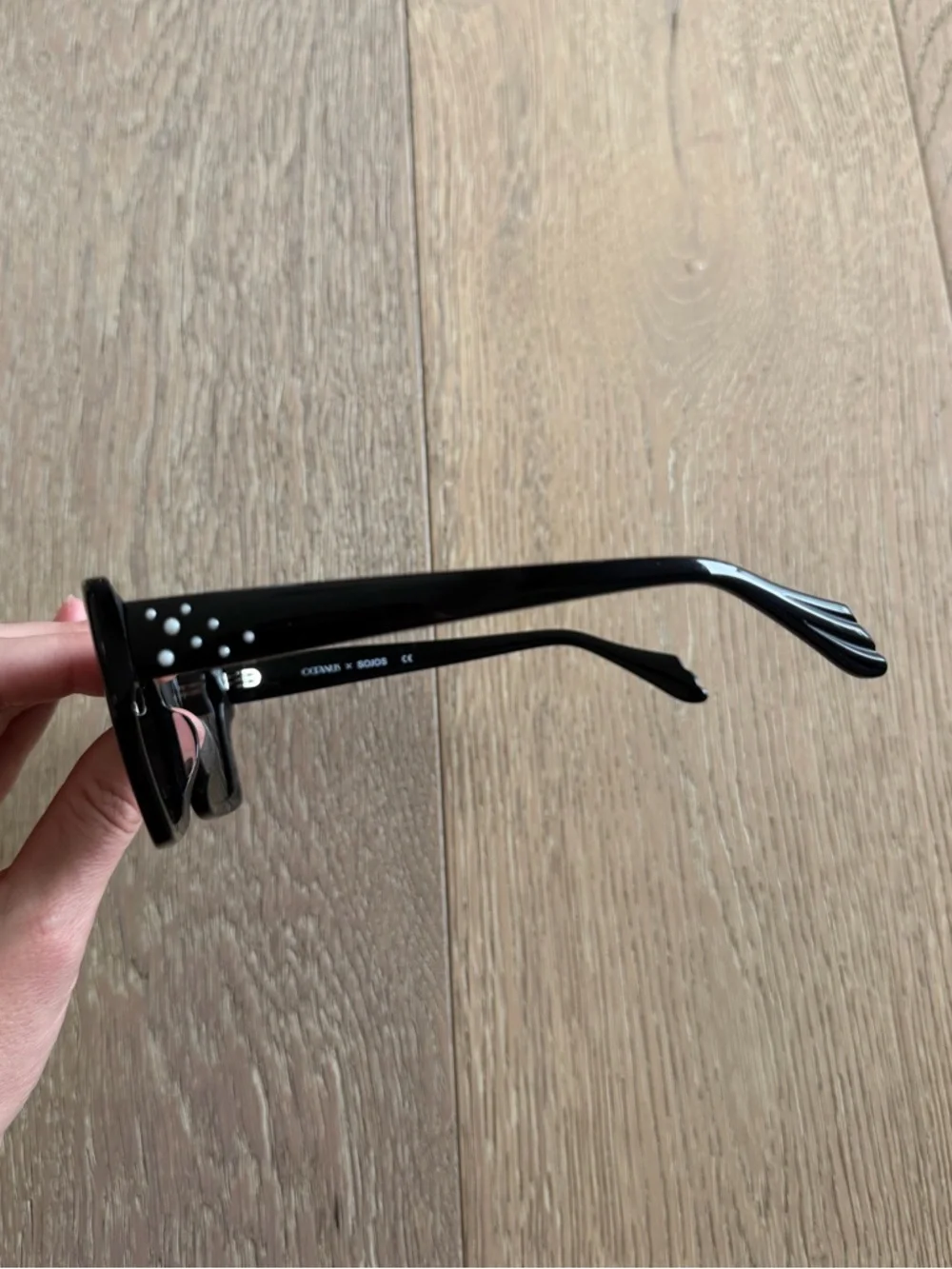 SOJOS x Oceanus Melody Black Sunglasses